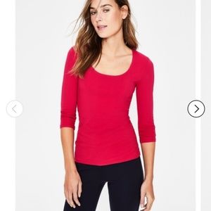 Boden Double Layer Front Top - Dark Pink